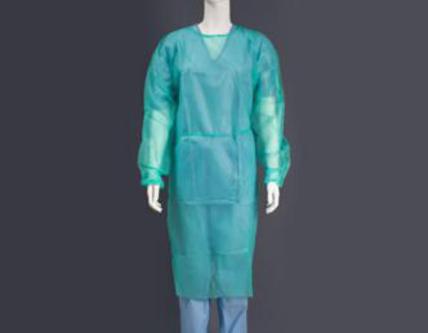Isolation gown with ribbons