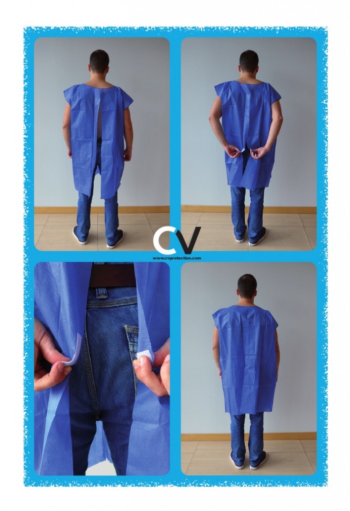 Isolation gown with velcro