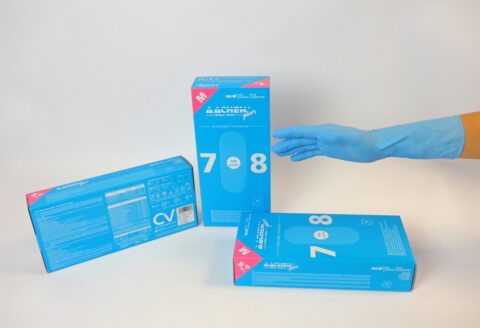 EXTRA LONG NITRILE GLOVE BLUE AACHENPLUS