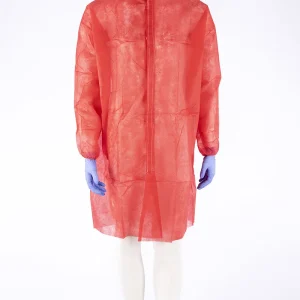 Non-woven visitor coat with mao collar