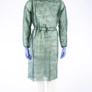 Dark green isolation gown