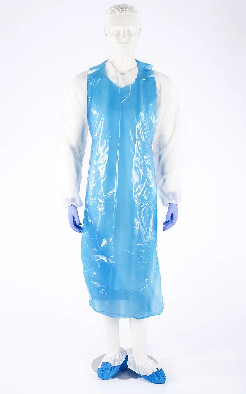 Polyethylene extra-long disposable apron