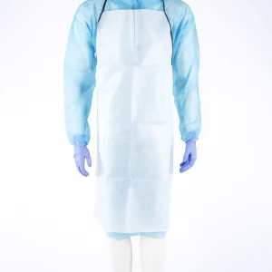 Plastic-coated disposable apron