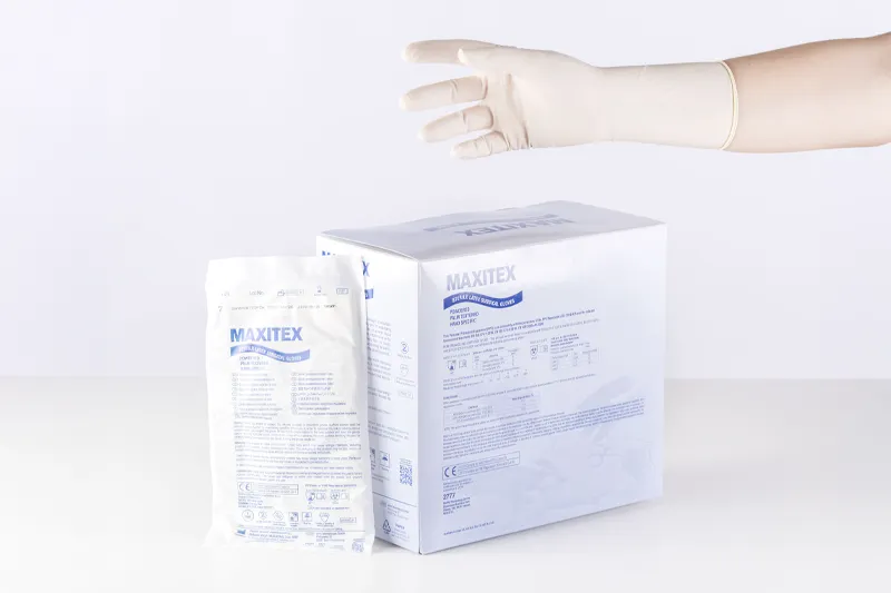 Powdered latex surgical glovesd - MAXITEX